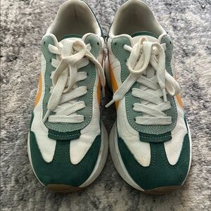Green and White Sneakers